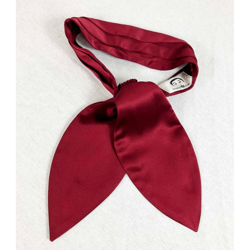 Eugenia Kim Silk Pleated Headband Red Elastic Back Ties